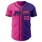 Maglia da baseball autentica sfumata personalizzata viola rosa-nera moda Maglia da baseball autentica sfumata personalizzata viola rosa-nera moda