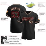 Maglia da baseball autentica nera personalizzata Crimson-City Cream Maglia da baseball autentica nera personalizzata Crimson-City Cream