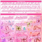 Maglia da baseball con farfalla, motivo 3D rosa, bianca, autentica e personalizzata Maglia da baseball con farfalla, motivo 3D rosa, bianca, autentica e personalizzata
