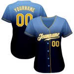 Maglia da baseball personalizzata blu, leggera, sbiadita, autentica, moda, oro-blu navy Maglia da baseball personalizzata blu, leggera, sbiadita, autentica, moda, oro-blu navy