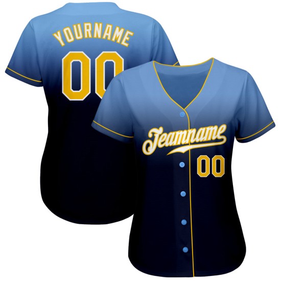 Maglia da baseball personalizzata blu, leggera, sbiadita, autentica, moda, oro-blu navy Maglia da baseball personalizzata blu, leggera, sbiadita, autentica, moda, oro-blu navy