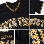 Maglia da baseball personalizzata nera autentica di Vegas, colore oro Maglia da baseball personalizzata nera autentica di Vegas, colore oro