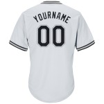 Maglia da baseball personalizzata autentica, a coste, bianca, nera e grigia Maglia da baseball personalizzata autentica, a coste, bianca, nera e grigia