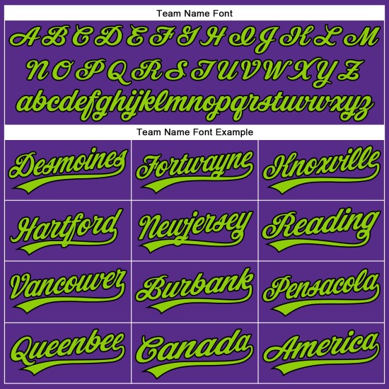 Maglia da baseball autentica, personalizzata, nera e viola, a righe verdi Maglia da baseball autentica, personalizzata, nera e viola, a righe verdi