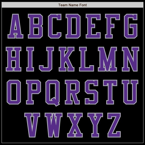 Maglia da baseball autentica nera viola-grigia personalizzata Maglia da baseball autentica nera viola-grigia personalizzata