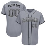 Maglia da baseball personalizzata autentica nera e bianca Drift Gray Maglia da baseball personalizzata autentica nera e bianca Drift Gray