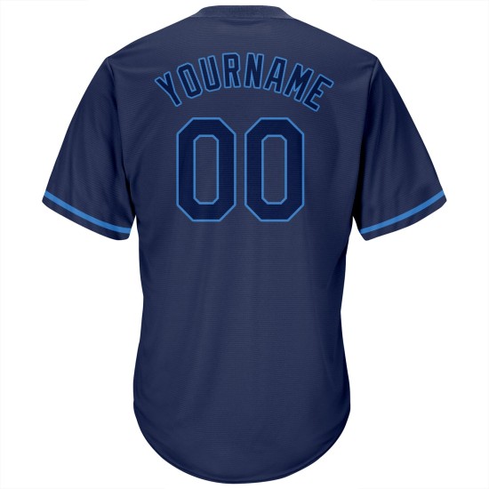 Maglia retrò autentica da baseball, blu navy, blu navy-cipria, a coste, personalizzata Maglia retrò autentica da baseball, blu navy, blu navy-cipria, a coste, personalizzata