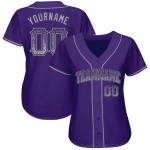 Maglia da baseball autentica Drift grigio-nero viola moda personalizzata Maglia da baseball autentica Drift grigio-nero viola moda personalizzata