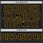 Maglia da baseball con design autentico e coriandoli, motivo personalizzato in oro 3D e nero Maglia da baseball con design autentico e coriandoli, motivo personalizzato in oro 3D e nero