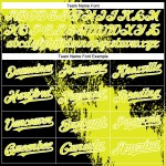 Maglia astratta neon nera e bianca da baseball con motivo giallo, design 3D, autentico, pennellato personalizzato Maglia astratta neon nera e bianca da baseball con motivo giallo, design 3D, autentico, pennellato personalizzato