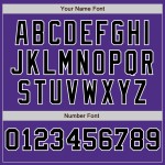 Maglia da baseball a righe viola grigia e nera personalizzata, autentica Maglia da baseball a righe viola grigia e nera personalizzata, autentica