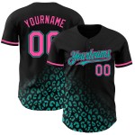 Maglia da baseball con stampa 3D, modello alla moda, nera, autentica, rosa-acqua, leopardata, sfumata, design personalizzato Maglia da baseball con stampa 3D, modello alla moda, nera, autentica, rosa-acqua, leopardata, sfumata, design personalizzato