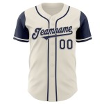 Maglia da baseball blu navy, bicolore, autentica, color crema, personalizzata Maglia da baseball blu navy, bicolore, autentica, color crema, personalizzata