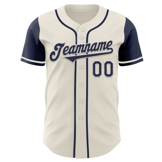 Maglia da baseball blu navy, bicolore, autentica, color crema, personalizzata Maglia da baseball blu navy, bicolore, autentica, color crema, personalizzata