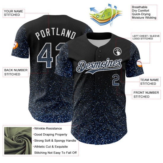 Maglia da baseball 3D con motivo astratto, personalizzata, nera, scintillante, colorata, blu-bianca, leggera, autentica, a pois Maglia da baseball 3D con motivo astratto, personalizzata, nera, scintillante, colorata, blu-bianca, leggera, autentica, a pois