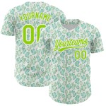Maglia da baseball verde 3D bianca con design autentico e motivo personalizzato, motivo neon cactus. Maglia da baseball verde 3D bianca con design autentico e motivo personalizzato, motivo neon cactus.