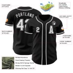 Maglia da baseball bianca personalizzata, autentica, nera Maglia da baseball bianca personalizzata, autentica, nera