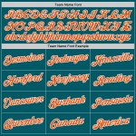 Maglia da baseball arancione-bianca personalizzata, autentica, color verde acqua Maglia da baseball arancione-bianca personalizzata, autentica, color verde acqua