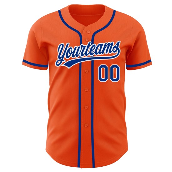 Maglia da baseball autentica Royal-White personalizzata arancione Maglia da baseball autentica Royal-White personalizzata arancione
