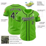 Maglia da baseball nera e bianca autentica Aurora Custom Green Maglia da baseball nera e bianca autentica Aurora Custom Green