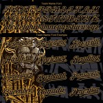 Maglia da baseball con motivo nero, design 3D autentico, personalizzata, leone dorato, vecchio Maglia da baseball con motivo nero, design 3D autentico, personalizzata, leone dorato, vecchio