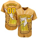Maglia da baseball con motivo 3D "Bevi", design personalizzato autentico Maglia da baseball con motivo 3D "Bevi", design personalizzato autentico